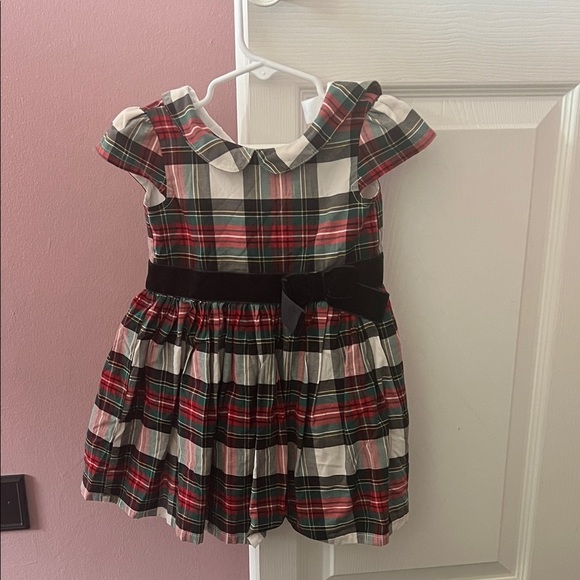 Carter's Other - Carter's Festive Plaid Dress with Black Velvet Bow